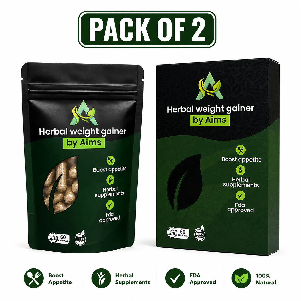 Weight Gainer (Double Pack) | 100% Natural Herbal Supplement